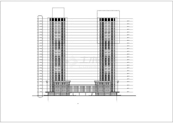 某地区二十六层财富广场建筑施工图（99.4米）-图一