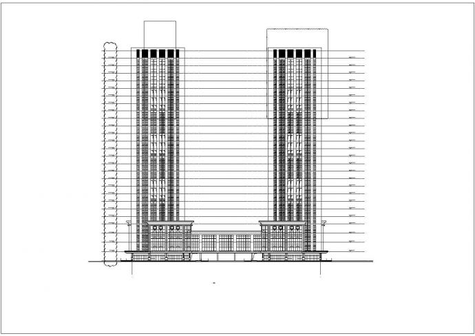 某地区二十六层财富广场建筑施工图（99.4米）_图1