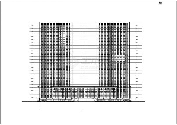 某地区二十六层财富广场建筑施工图（99.4米）-图二