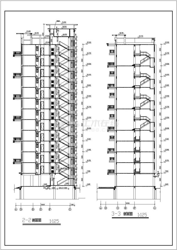 13层1梯3户住宅楼建筑完整设计图纸-图一