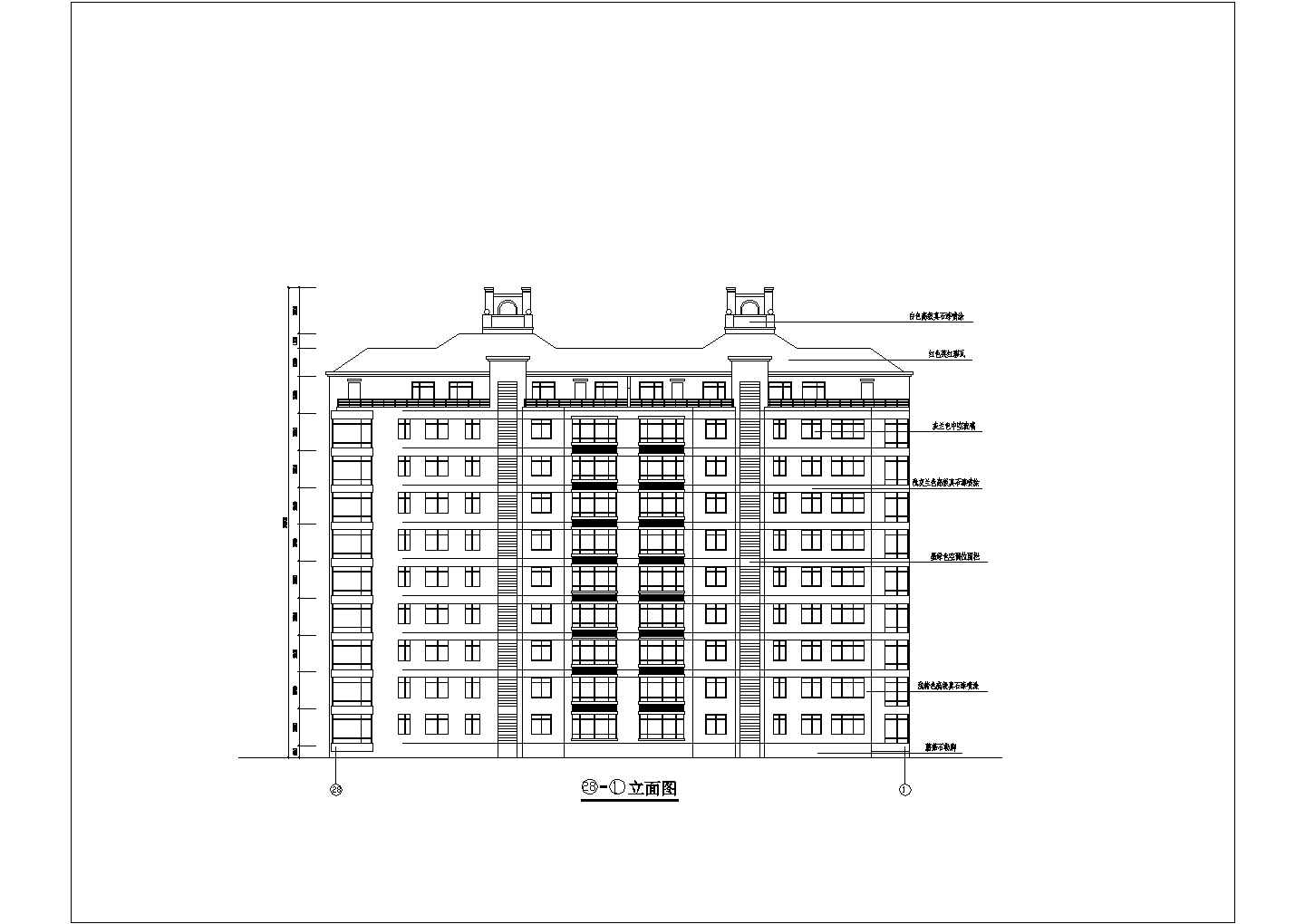 9层阁楼2单元每单元2户住宅楼设计图纸
