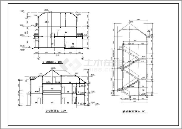 别致坡屋顶新农村住宅房屋建筑设计图-图二