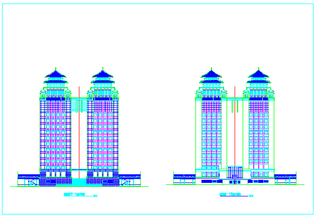 双子塔综合大楼建筑施工图（全套）_图1
