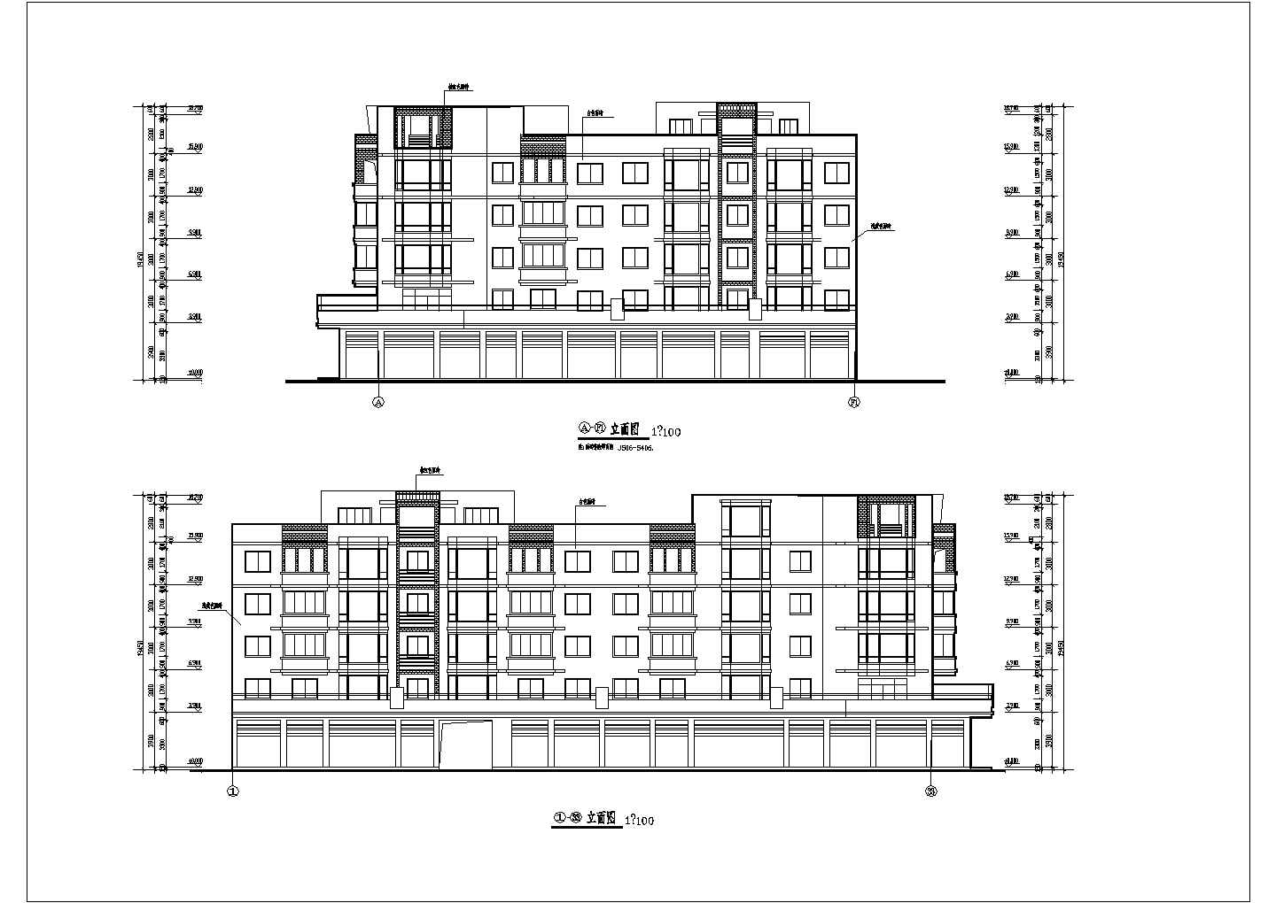 六层L型住宅三单元混合户型 含大样图