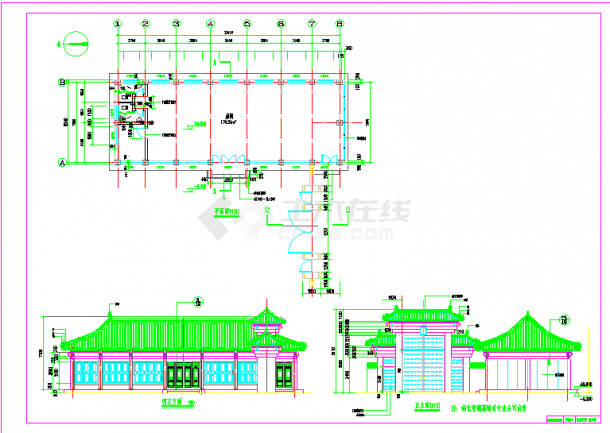 某四合院古建筑cad设计施工图图纸-图一