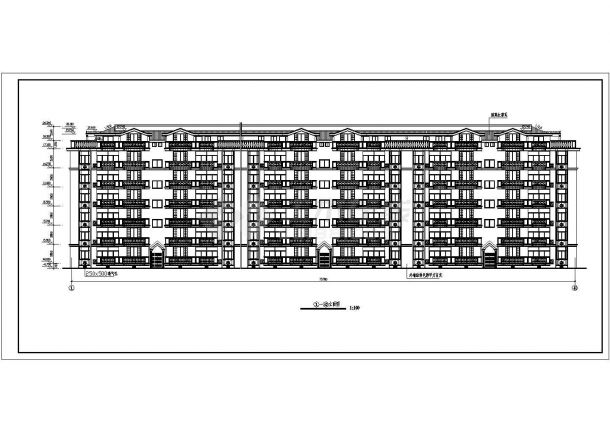 六层跃七层三单元对称户型建筑设计图-图二