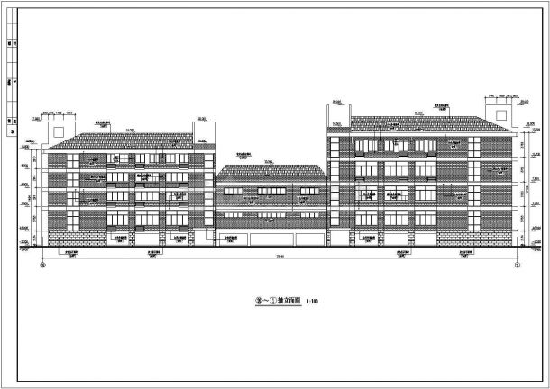 四层框架中学综合楼建筑施工方案图-图二