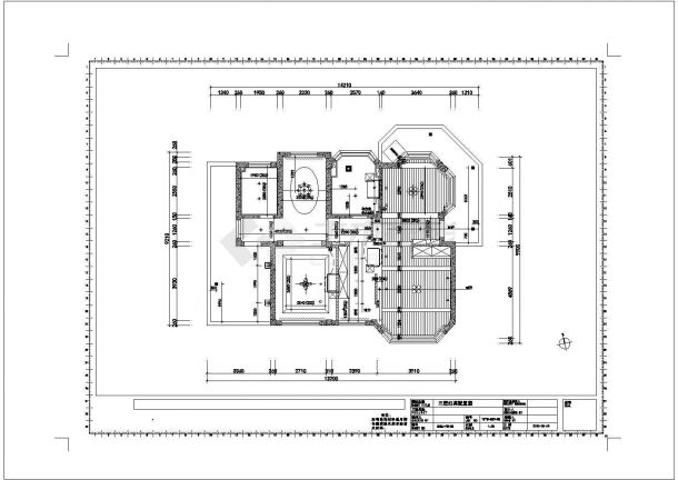 某地三层古典别墅内室装修设计施工图-图二