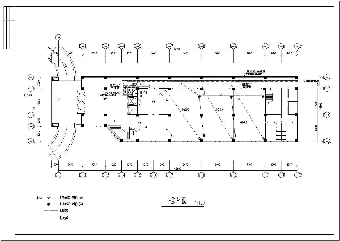 办公楼建筑弱电设计施工CAD图纸