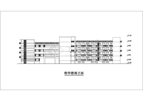 某地四层小学行政教学楼建筑施工图,内容包括:教学楼三层平面,教学楼