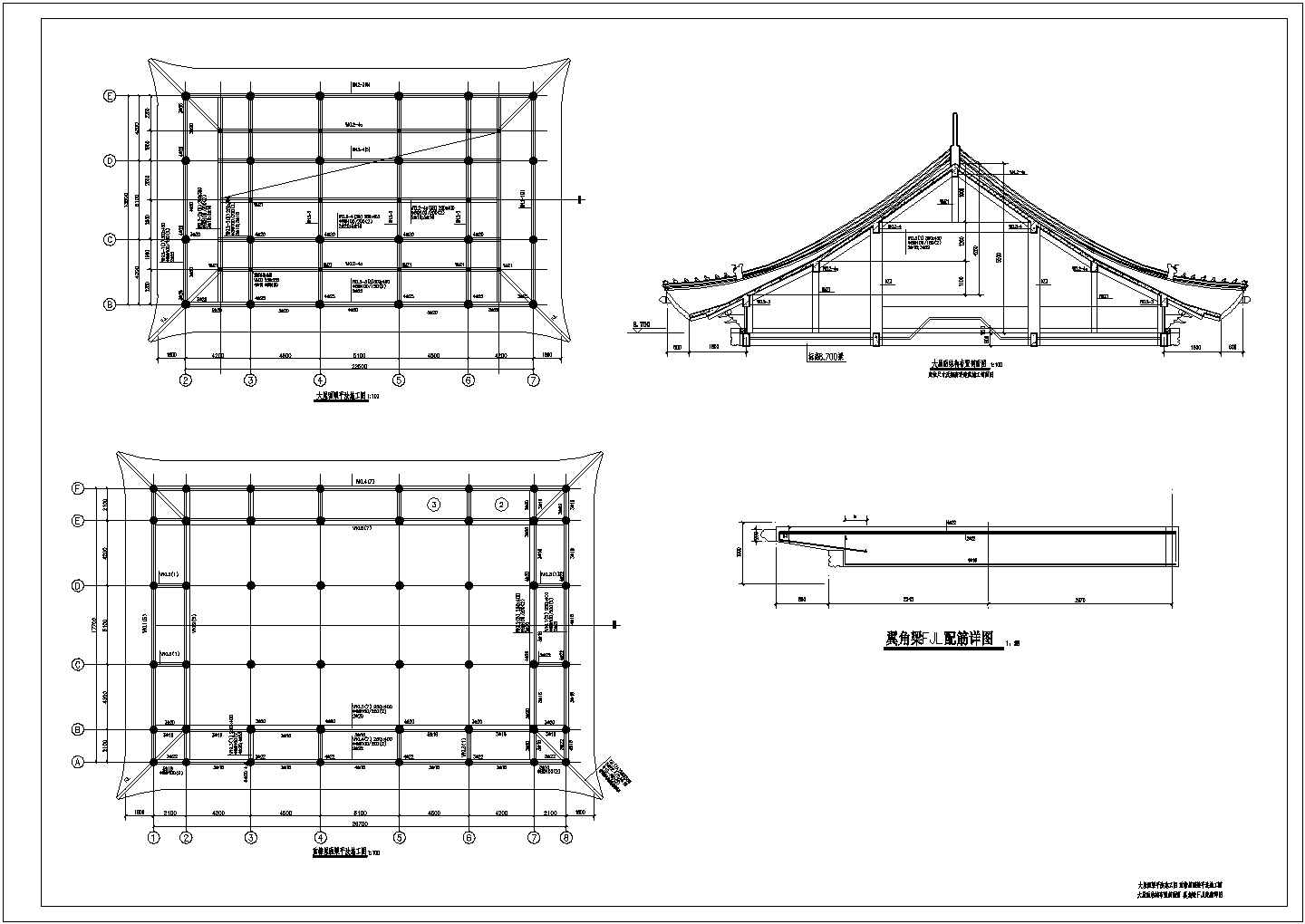 某风景区庙宇框架结构设计施工图纸