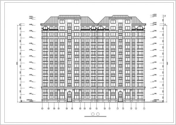 小高层住宅楼建筑CAD平剖面图纸-图一