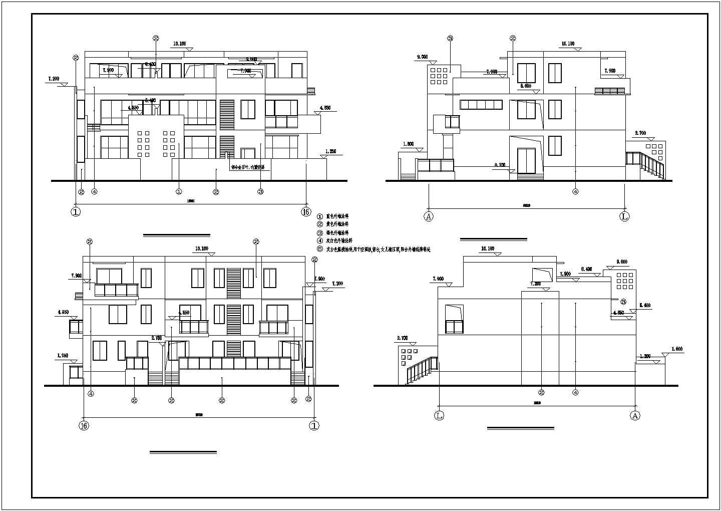 带阁楼平屋顶二层半联排别墅详细建筑设计图