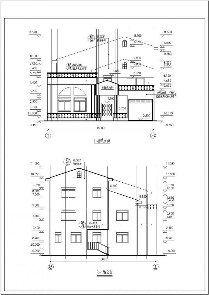 别致砖混三层农村房屋详细建筑设计施工图_图1