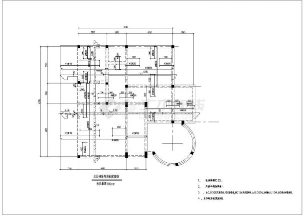 简欧风格二层带地下室自建小别墅施工图（含结构）-图一