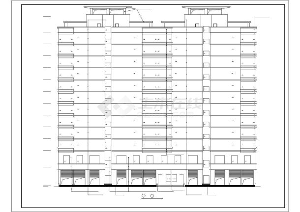 十二层商住楼建筑cad施工图-图二