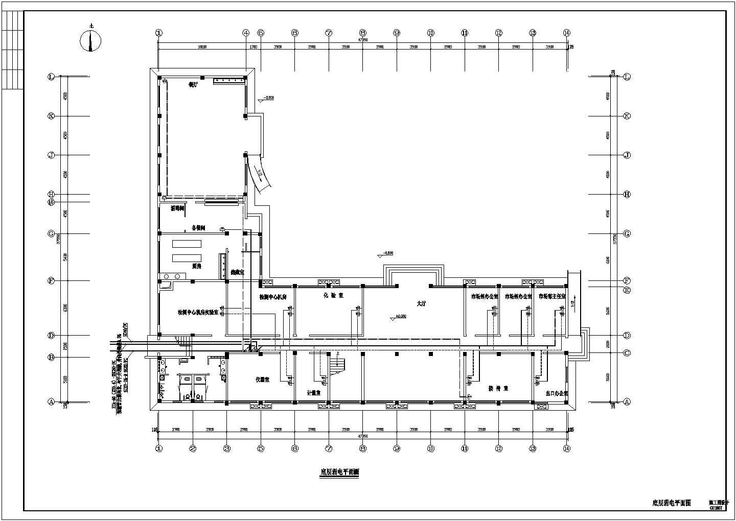 某多层建筑详细电气设计施工平面图