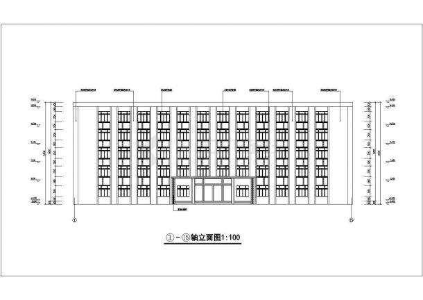 4435.55平米钢框架办公楼毕业设计图纸-图一