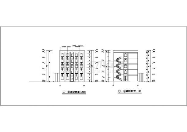 4435.55平米钢框架办公楼毕业设计图纸-图二