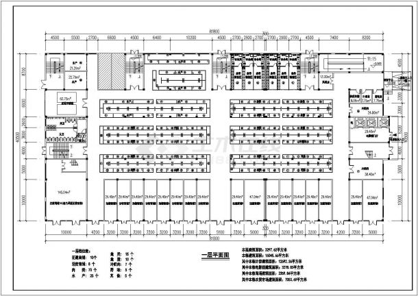 一小镇新建农贸市场建筑CAD详图-图二