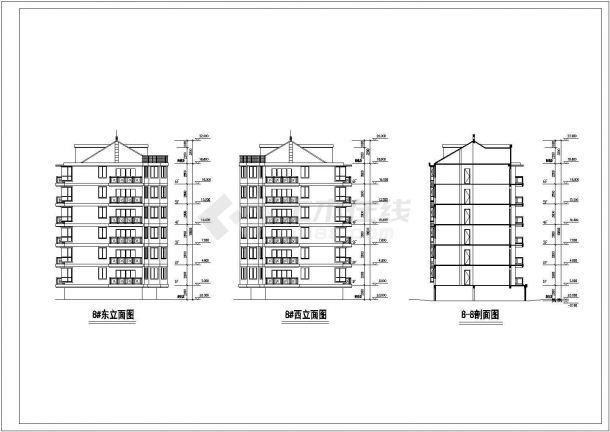 某小区8#多层住宅楼建筑设计施工图-图二