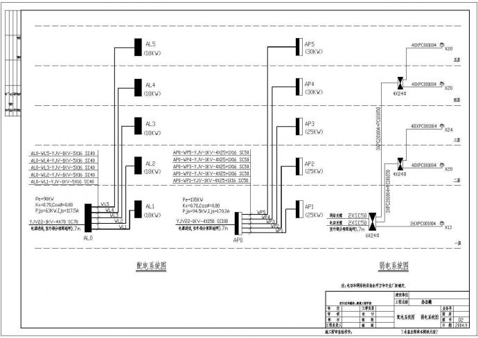 某五层办公楼电气设计方案施工图纸_图1