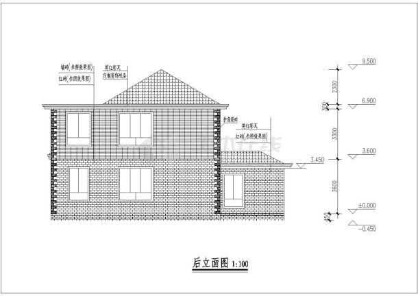 二层砖混结构农村别墅建筑施工全套图-图二