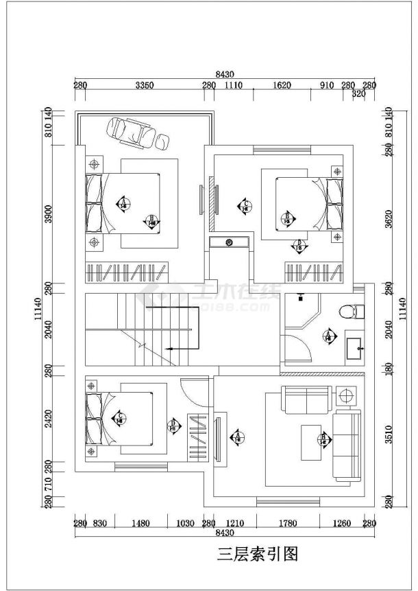 某地区三层别墅设计装修规划方案图-图二