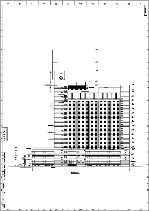 某地区多层医院建筑规划设计施工图-图二