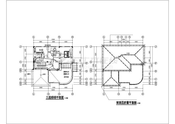 某三层别墅住宅照明电气设计施工图-图二