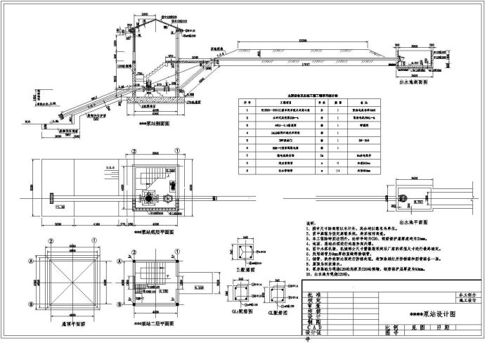 某地区水利工程立式离心泵站cad施工设计图_图1