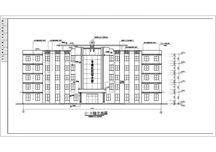 某地区五层医院建筑设计方案规划图_图1