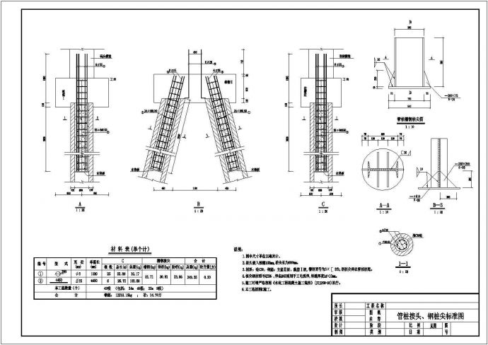 某地区管桩接头及钢桩尖cad标准设计施工图_图1