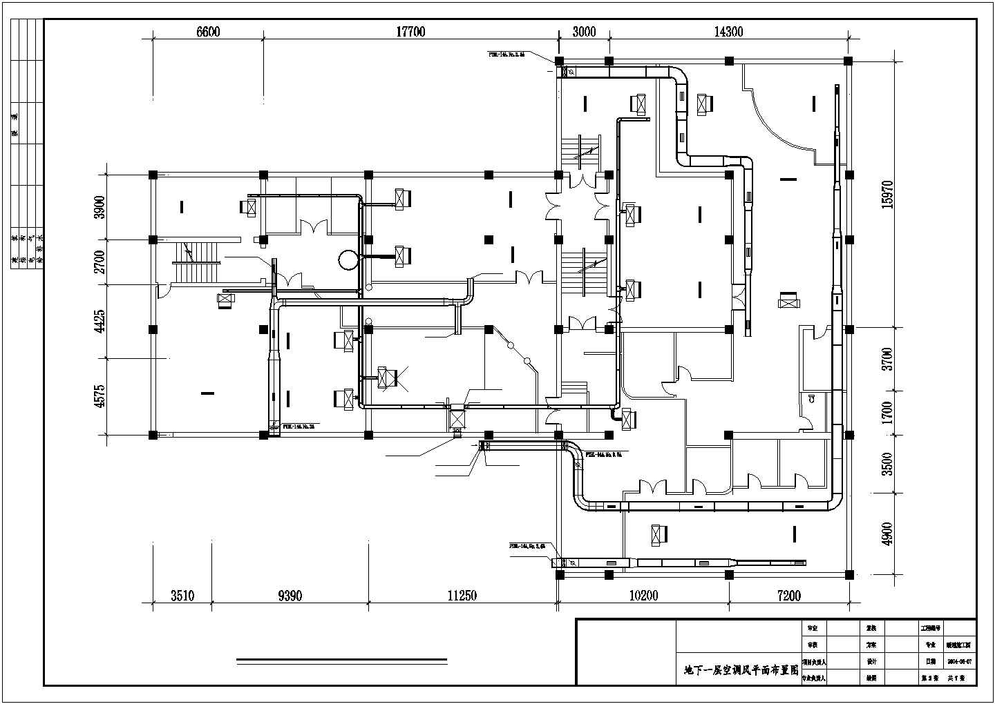 桑拿洗浴中心中央空调系统设计cad施工图纸