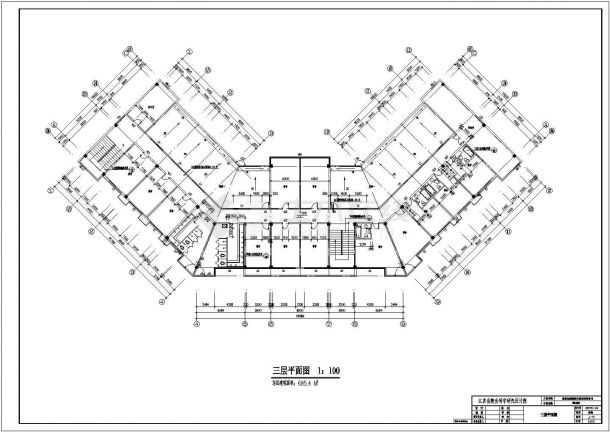 江苏南京3层综合楼建筑设计施工图-图一