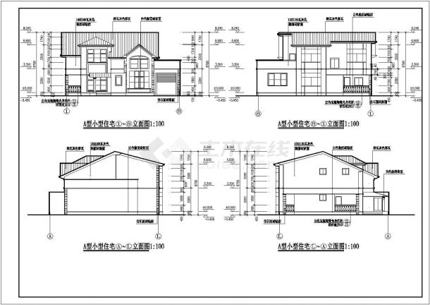 某地2层现代简约风格别墅建筑设计方案图-图一