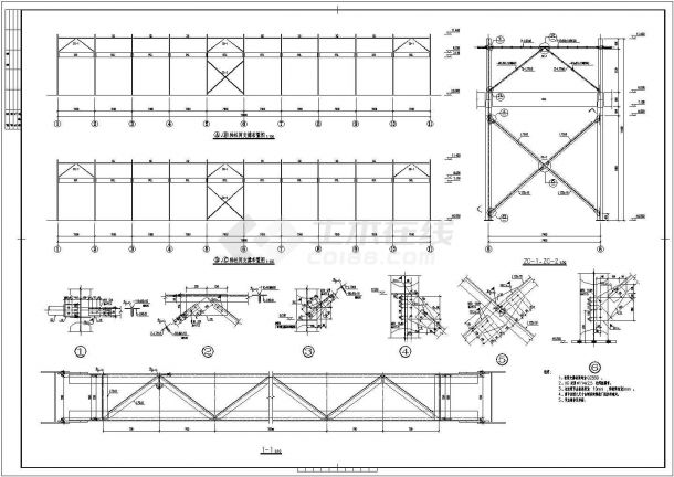 某地18m/24m跨门式刚架结构厂房结构施工图-图二