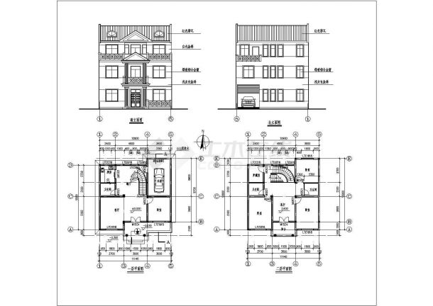 三层333平方米砖混农村住宅结构设计施工图-图二