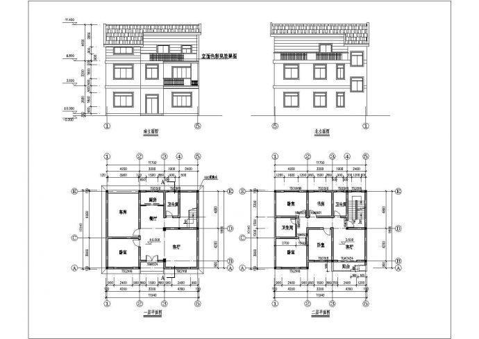 某三层301平方米砖混农房结构施工图_图1