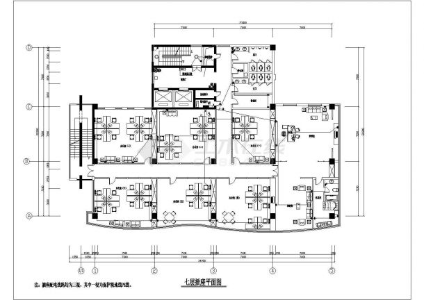 高层办公楼建筑电气设计施工平面图-图一