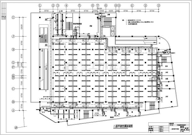 某仓储商场中央空调整套系统设计cad施工方案图-图二