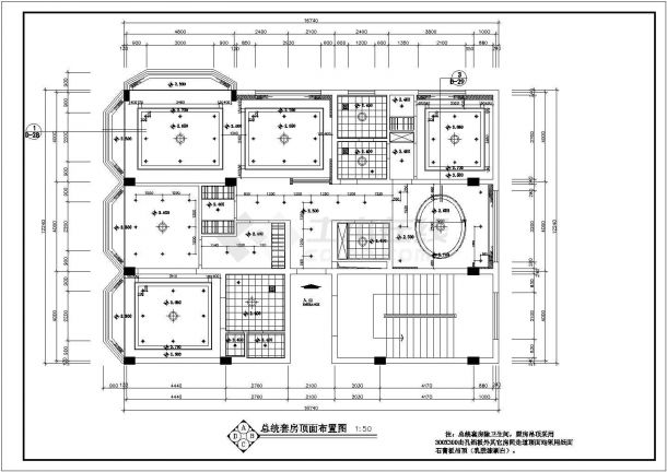 香港某乡镇总统套房CAD装修布置图-图二