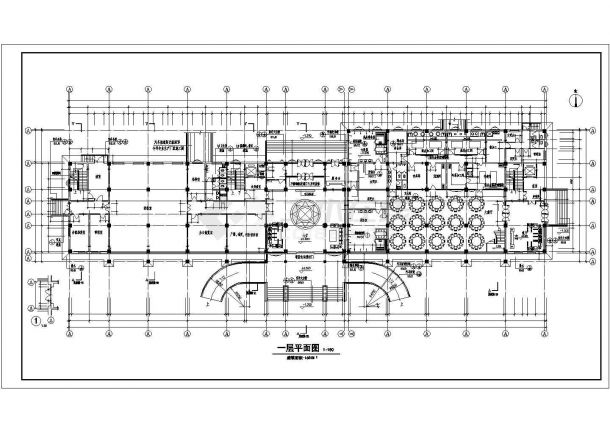 山东省八层办公楼CAD平面建筑施工图-图二