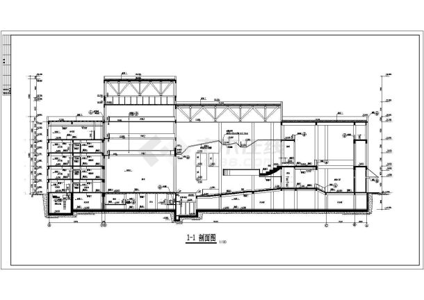 福建省某地区CAD影剧院平立面施工图-图一