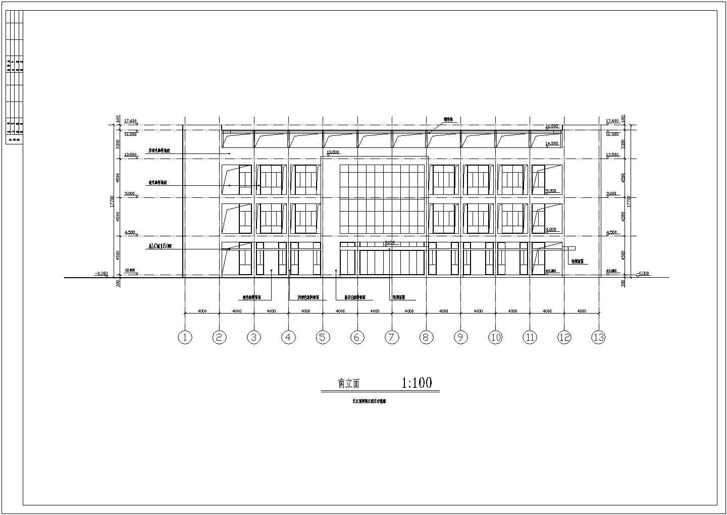 湖南省某乡镇多层工业厂房CAD设计图