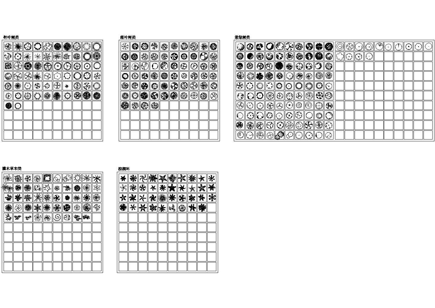 300多种CAD平面植物图块