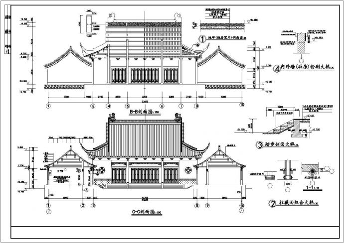 某地区庙宇古建筑设计规划方案施工图_图1