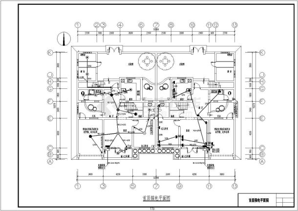 某地二层豪华居民住宅电气设计施工图-图一