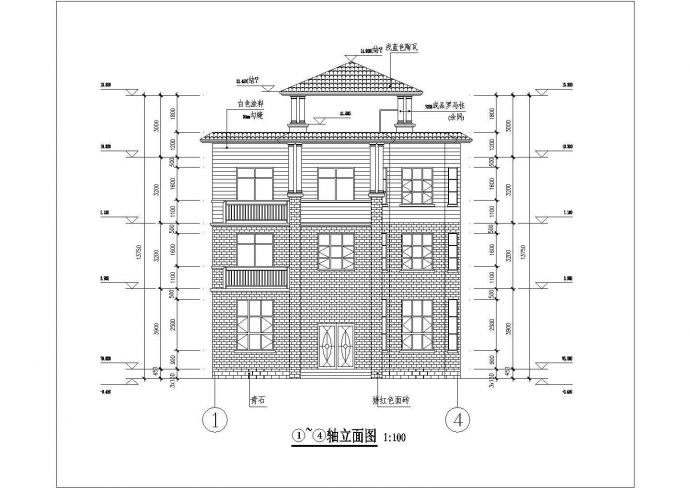 三层400平方米私人别墅砖混结构施工图_图1