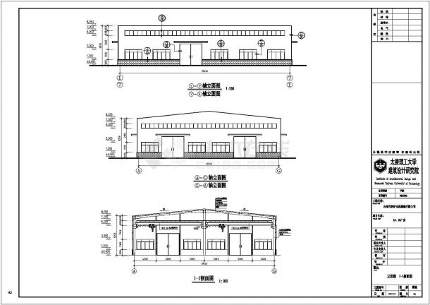 台州某两联跨门式钢架厂房建筑结构施工图-图一